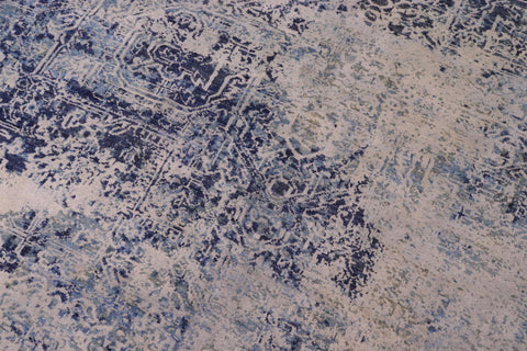 handmade Modern Modern Blue Gray Hand Knotted RECTANGLE WOOL&SILK area rug 8' x 10'
