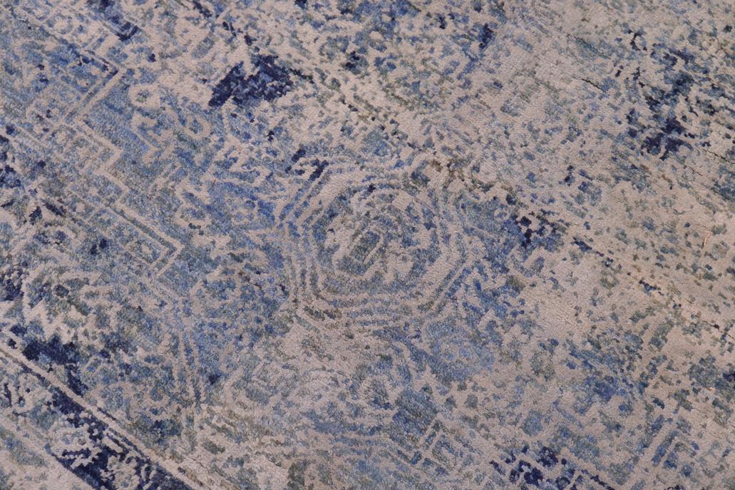 handmade Modern Modern Blue Gray Hand Knotted RECTANGLE WOOL&SILK area rug 8 x 10