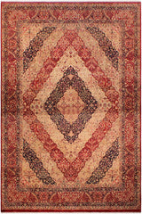 Traditional Compartment Kimberle Red Red Hand Knotted Area rugs 9 x 12