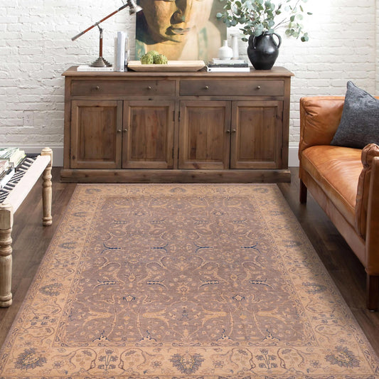 handmade Transitional Kazak Gray Beige Hand Knotted RECTANGLE 100% WOOL area rug 10' x 14'