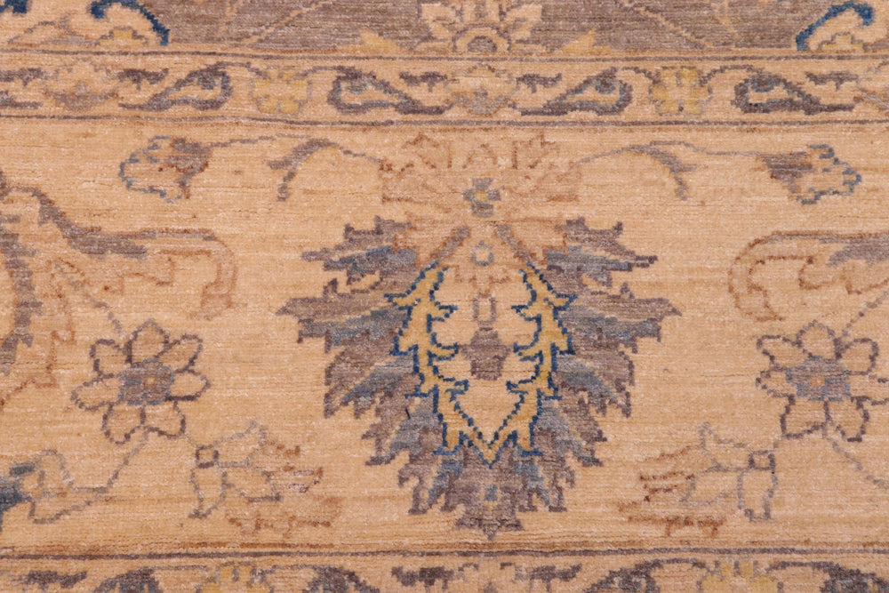 handmade Transitional Kazak Gray Beige Hand Knotted RECTANGLE 100% WOOL area rug 10' x 14'