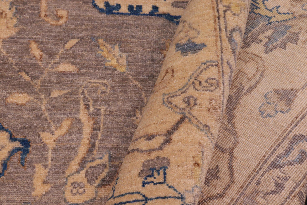 handmade Transitional Kazak Gray Beige Hand Knotted RECTANGLE 100% WOOL area rug 10' x 14'