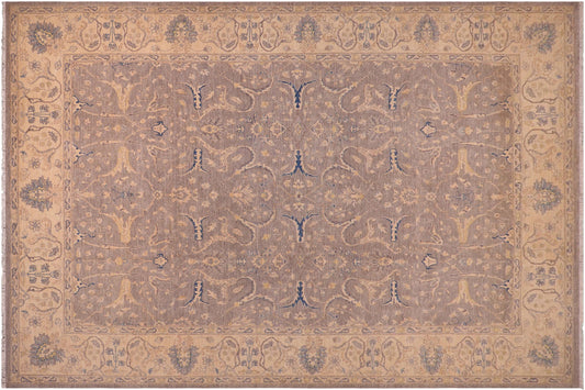 handmade Transitional Kazak Gray Beige Hand Knotted RECTANGLE 100% WOOL area rug 10' x 14'