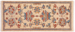handmade Traditional Kafkaz Beige Rust Hand Knotted RUNNER 100% WOOL area rug 3' x 5'