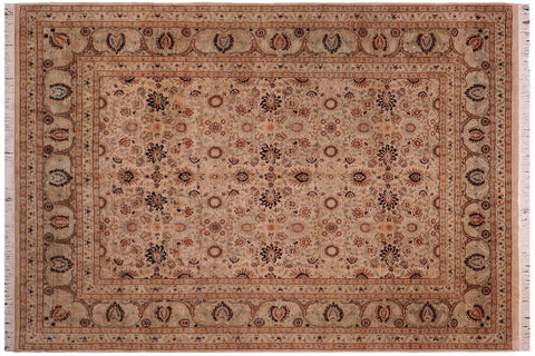 handmade Traditional New Asif Tan Lt. Gold Hand Knotted RECTANGLE 100% WOOL area rug 9x12