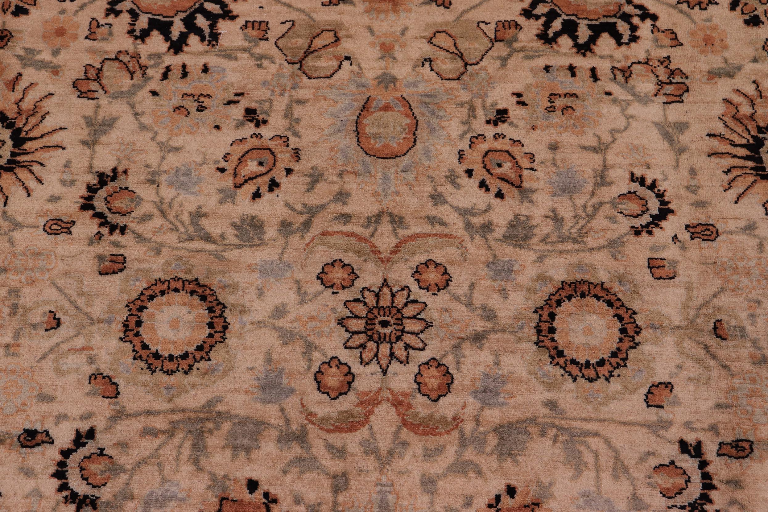 handmade Traditional New Asif Tan Lt. Gold Hand Knotted RECTANGLE 100% WOOL area rug 9x12