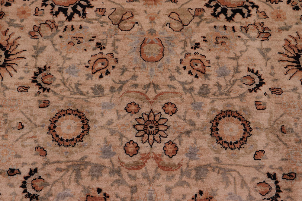 handmade Traditional New Asif Tan Lt. Gold Hand Knotted RECTANGLE 100% WOOL area rug 9x12