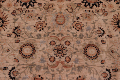 handmade Traditional New Asif Tan Lt. Gold Hand Knotted RECTANGLE 100% WOOL area rug 9x12