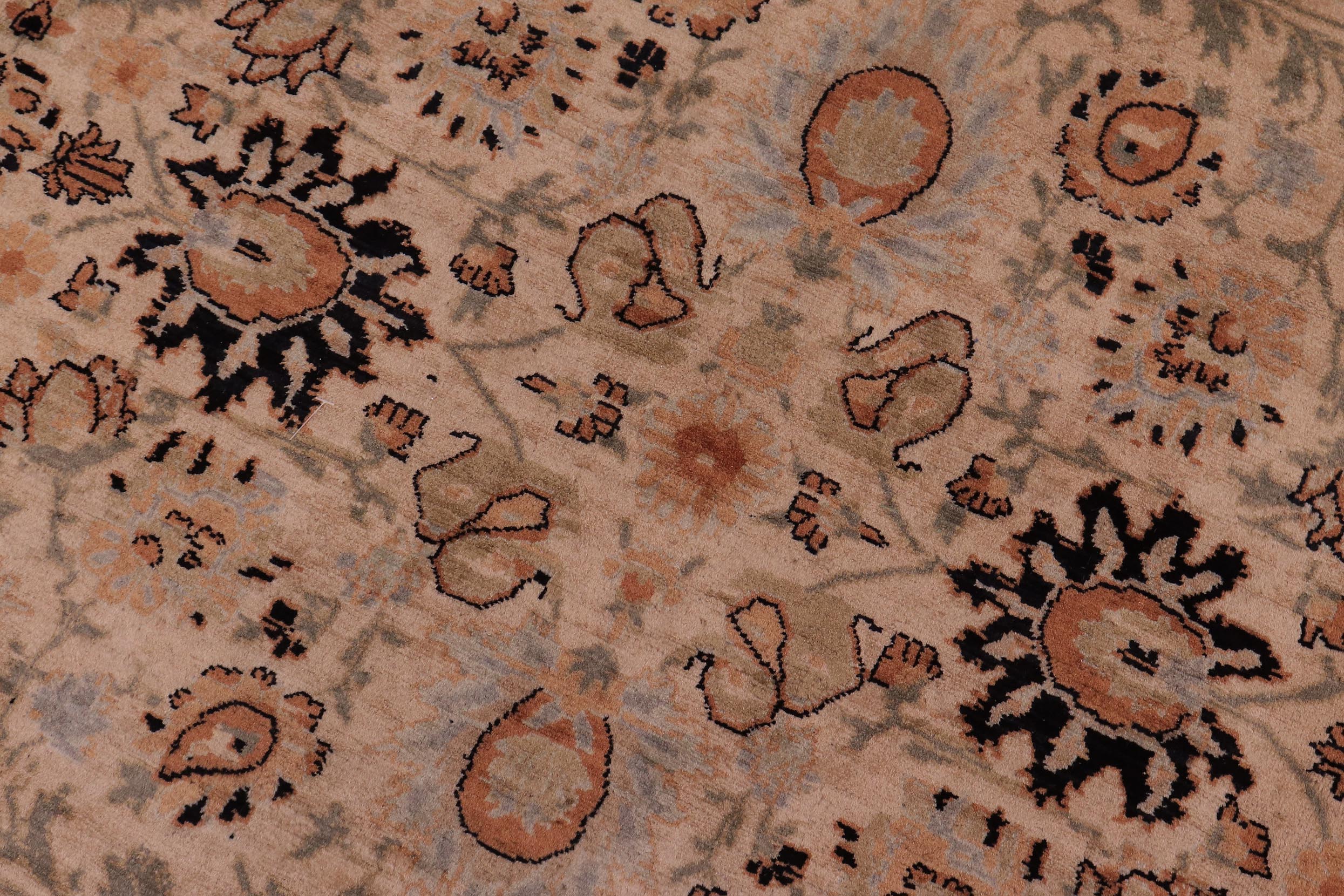 handmade Traditional New Asif Tan Lt. Gold Hand Knotted RECTANGLE 100% WOOL area rug 9x12