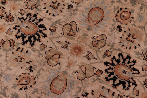 handmade Traditional New Asif Tan Lt. Gold Hand Knotted RECTANGLE 100% WOOL area rug 9x12