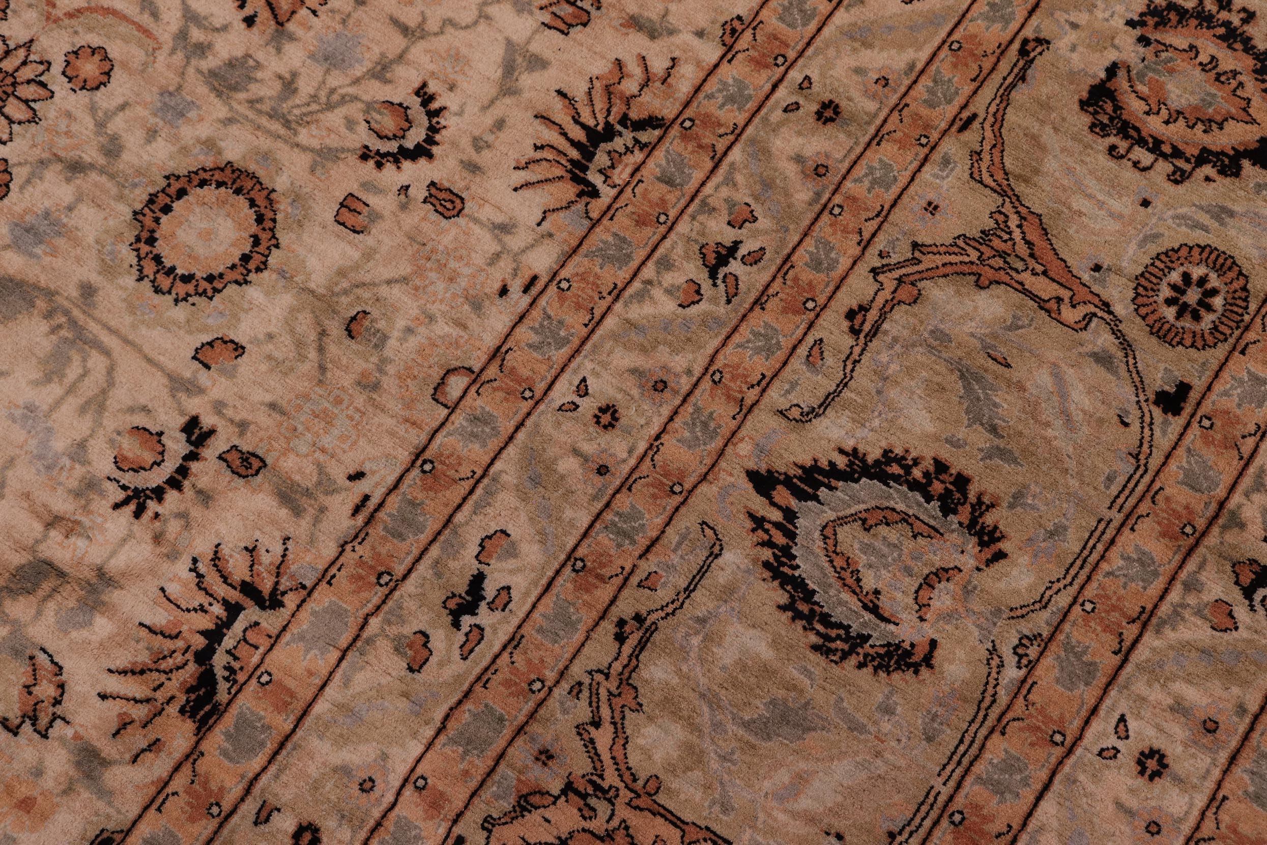 handmade Traditional New Asif Tan Lt. Gold Hand Knotted RECTANGLE 100% WOOL area rug 9x12