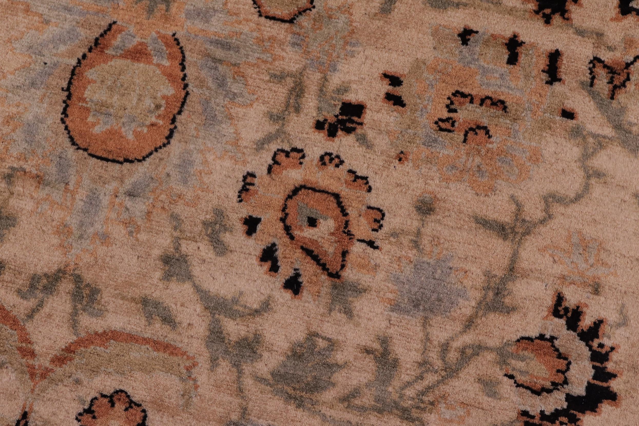 handmade Traditional New Asif Tan Lt. Gold Hand Knotted RECTANGLE 100% WOOL area rug 9x12