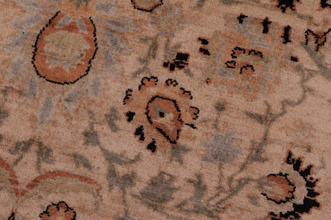 handmade Traditional New Asif Tan Lt. Gold Hand Knotted RECTANGLE 100% WOOL area rug 9x12