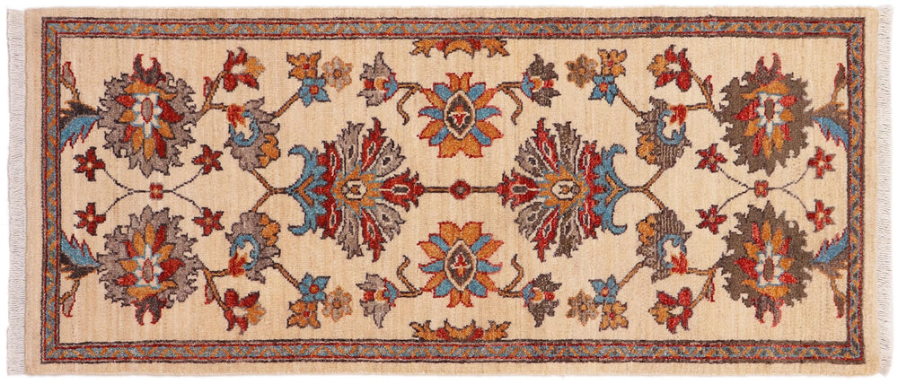 handmade Traditional Kafkaz Beige Rust Hand Knotted RUNNER 100% WOOL area rug 3' x 5'