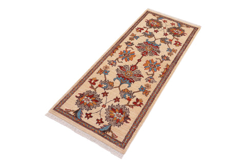 handmade Traditional Kafkaz Beige Rust Hand Knotted RUNNER 100% WOOL area rug 3' x 5'