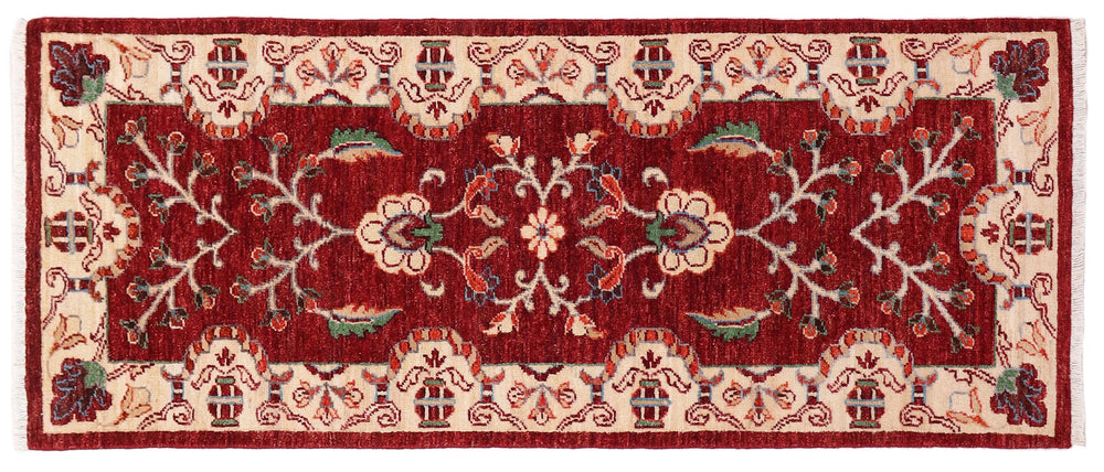 handmade Traditional Kafkaz Red Beige Hand Knotted RUNNER 100% WOOL area rug 3' x 5'