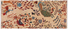 handmade Traditional Kafkaz Beige Rust Hand Knotted RUNNER 100% WOOL area rug 3' x 5'