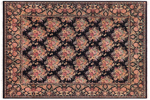 9x12 hand knotted Pak Persian wool rug in black and gold - Kashan Pak-Persian Helena