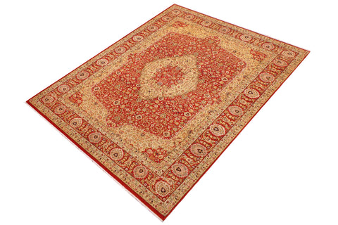 handmade Traditional Kafkaz Rust Rust Hand Knotted RECTANGLE 100% WOOL area rug 9x12