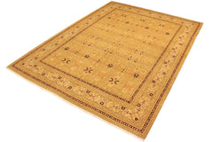 Semi-Antique Agra Ola Tan/Beige Wool Rug - 9'0'' x 12'3''