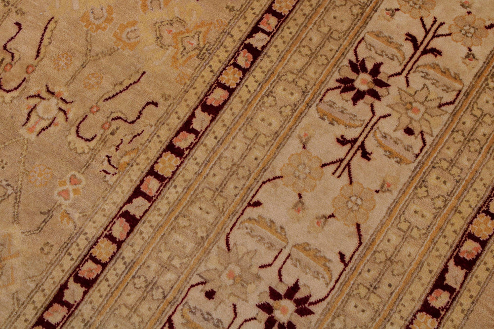 handmade Transitional Agra Tan Beige Hand Knotted RECTANGLE 100% WOOL area rug 9x12