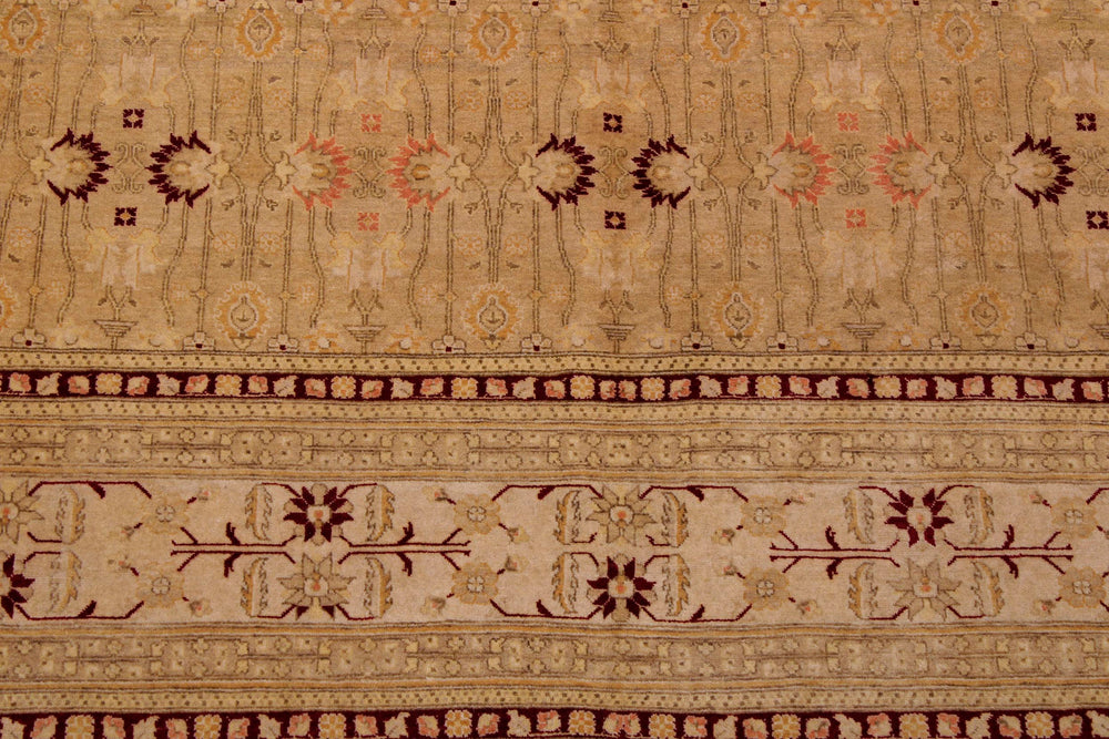 handmade Transitional Agra Tan Beige Hand Knotted RECTANGLE 100% WOOL area rug 9x12