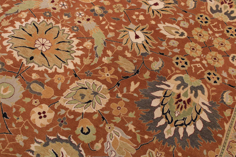 handmade Transitional Hashmi Brown Black Hand Knotted RECTANGLE 100% WOOL area rug 9x12