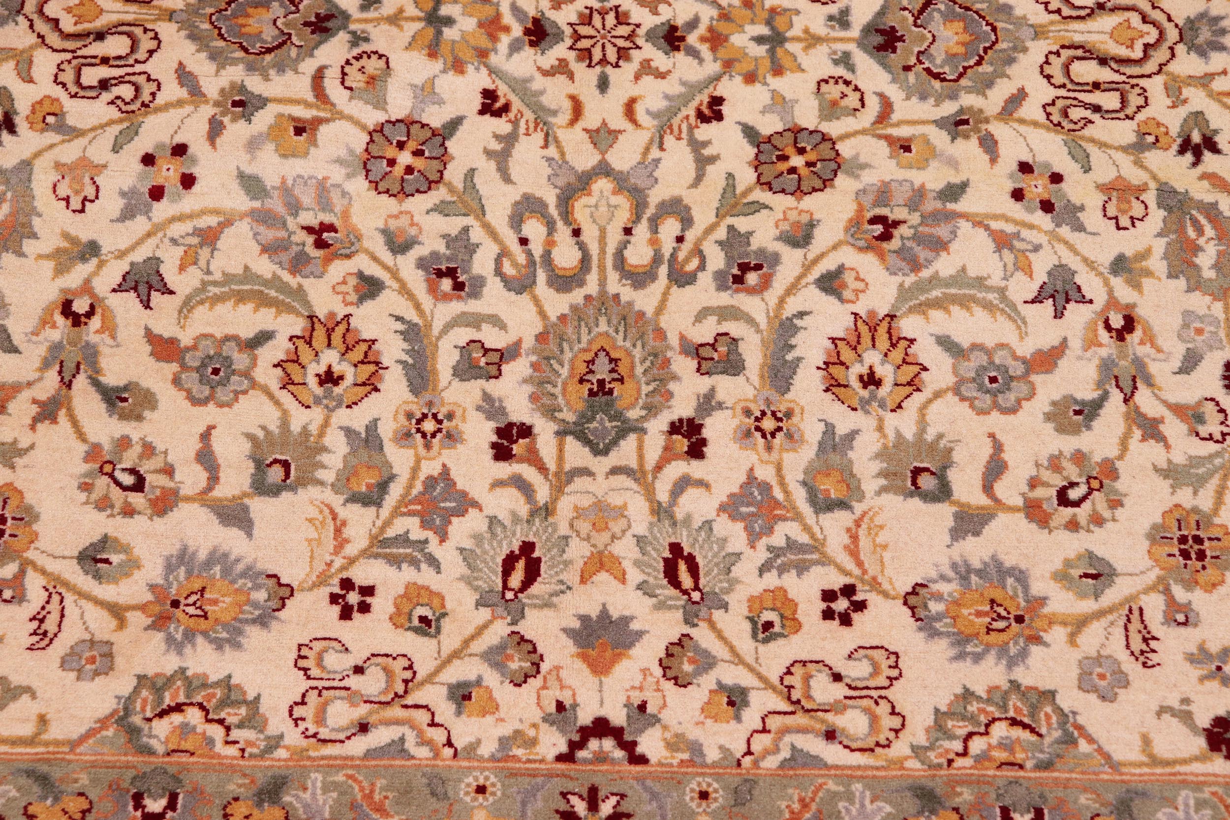 handmade Traditional  Beige Tan Hand Knotted RECTANGLE 100% WOOL area rug 9x12