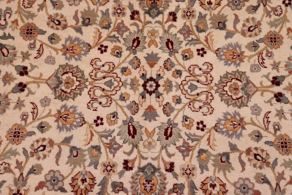 handmade Traditional  Beige Tan Hand Knotted RECTANGLE 100% WOOL area rug 9x12