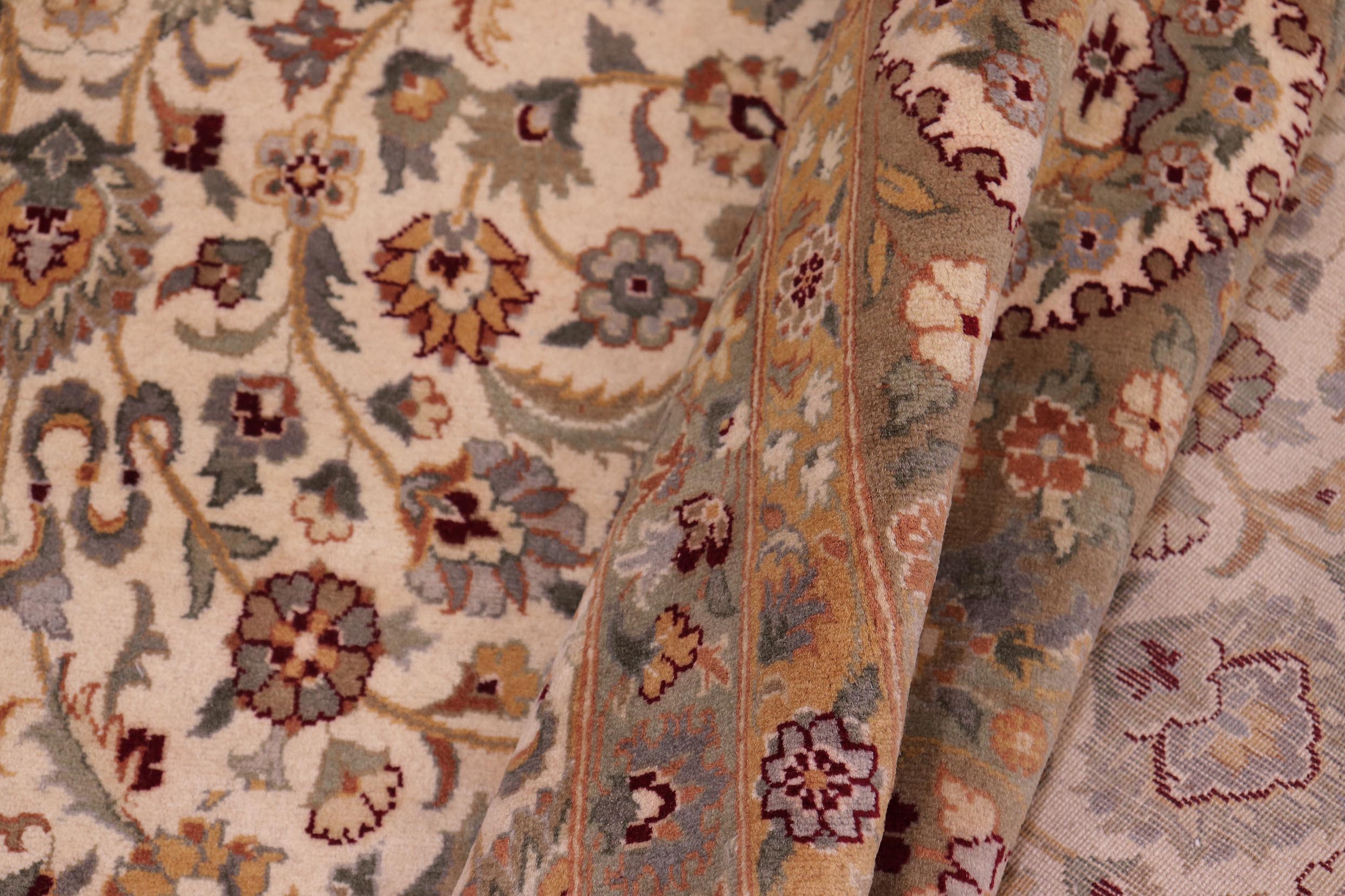 handmade Traditional  Beige Tan Hand Knotted RECTANGLE 100% WOOL area rug 9x12