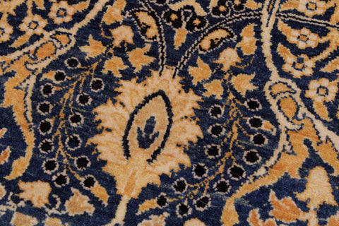 handmade Transitional Tabriz Blue Gold Hand Knotted RECTANGLE 100% WOOL area rug 9x12