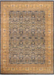 Traditional Tabriz Maribel Blue Gold Hand Knotted Area rugs 9 x 12