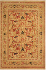 Traditional Kaffas Susanne Gold Tan Hand Knotted Area rugs 9 x 12