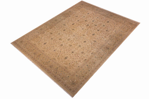 handmade Transitional Taj Beige Taupe Hand Knotted RECTANGLE 100% WOOL area rug 9x12
