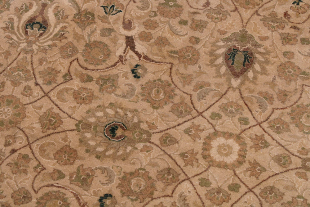 handmade Transitional Taj Beige Taupe Hand Knotted RECTANGLE 100% WOOL area rug 9x12