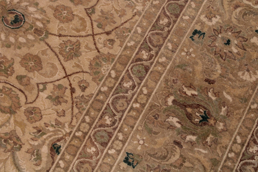 handmade Transitional Taj Beige Taupe Hand Knotted RECTANGLE 100% WOOL area rug 9x12