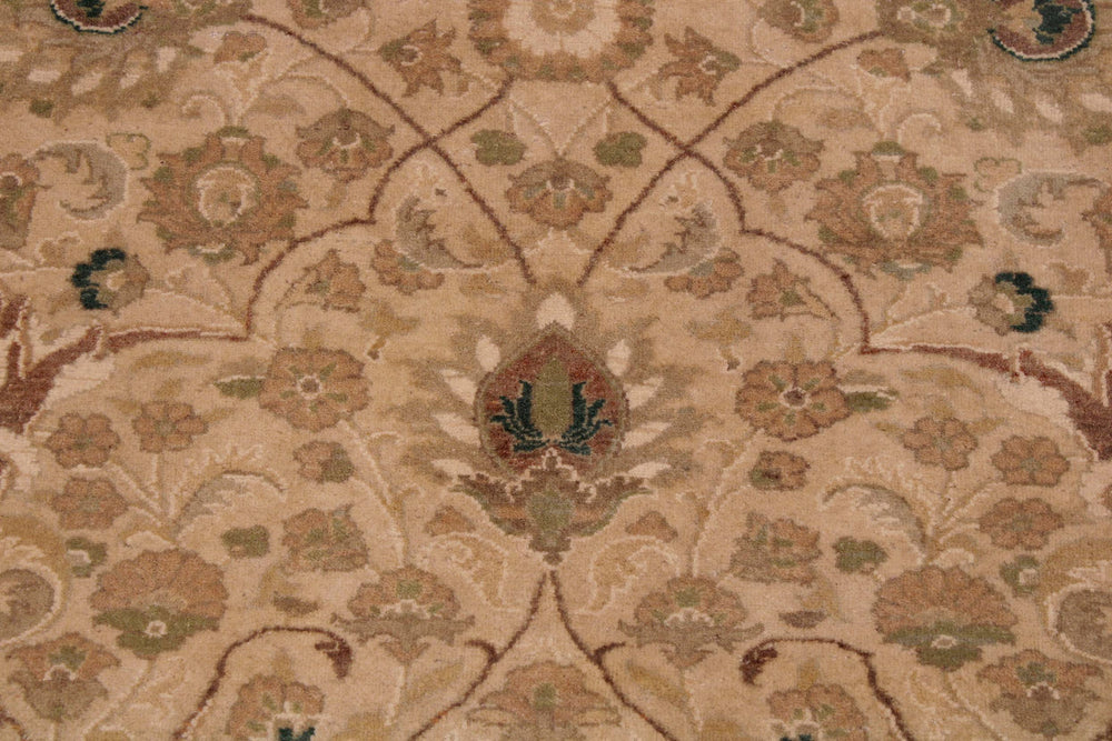 handmade Transitional Taj Beige Taupe Hand Knotted RECTANGLE 100% WOOL area rug 9x12