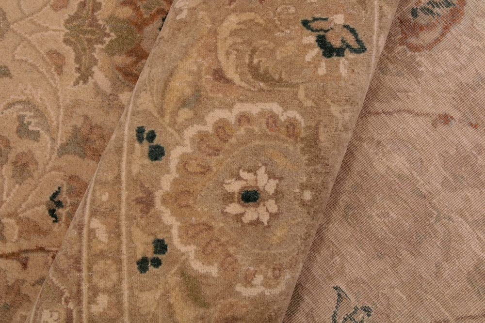 handmade Transitional Taj Beige Taupe Hand Knotted RECTANGLE 100% WOOL area rug 9x12