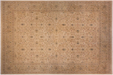 handmade Transitional Taj Beige Taupe Hand Knotted RECTANGLE 100% WOOL area rug 9x12
