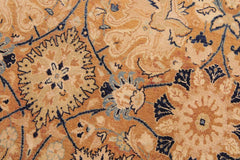 Vintage Tabriz Ping Brown/Blue Wool Rug - 8'10'' x 12'2''