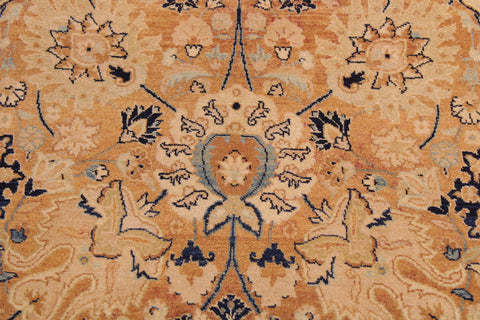 handmade Transitional Tabriz Brown Blue Hand Knotted RECTANGLE 100% WOOL area rug 9 x 12