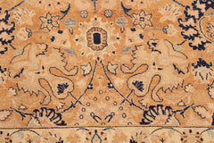 Vintage Tabriz Ping Brown/Blue Wool Rug - 8'10'' x 12'2''