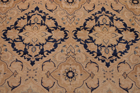 handmade Traditional Kirman Multi Tan Hand Knotted RECTANGLE 100% WOOL area rug 9x12