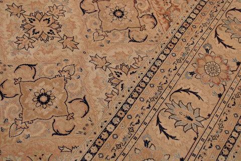 handmade Traditional Kirman Multi Tan Hand Knotted RECTANGLE 100% WOOL area rug 9x12