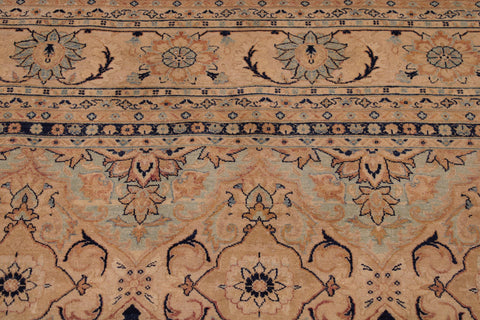 handmade Traditional Kirman Multi Tan Hand Knotted RECTANGLE 100% WOOL area rug 9x12