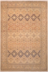 Traditional Kirman Peg Multi Tan Hand Knotted Area rugs 9 x 12
