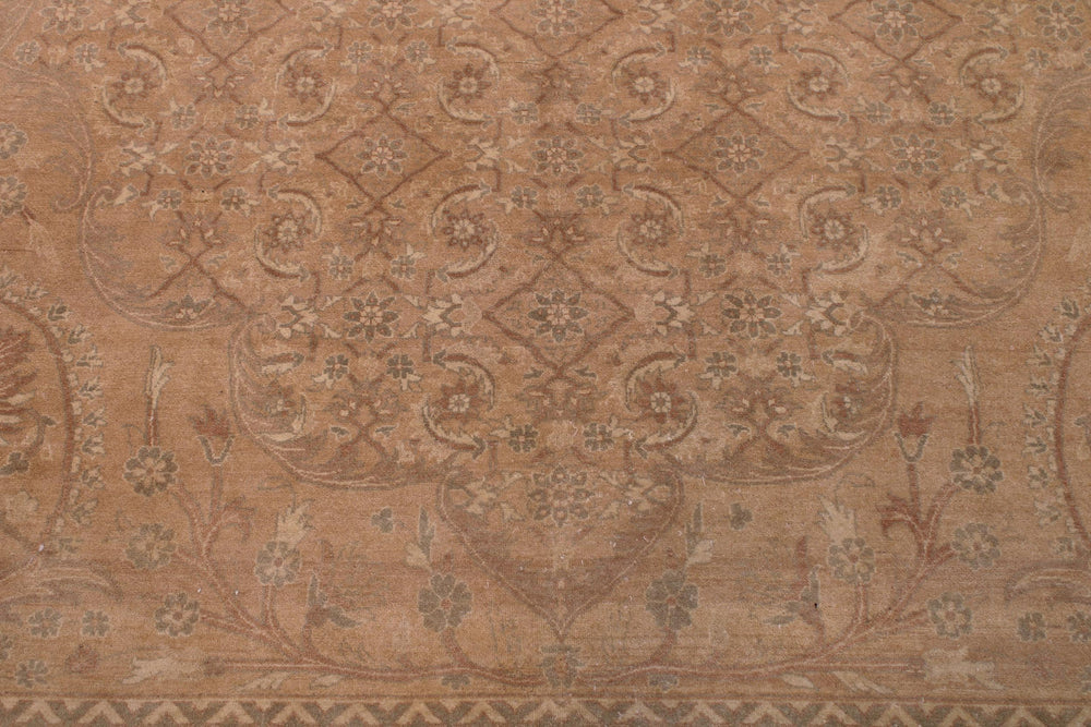 handmade Transitional  Tan Gold Hand Knotted RECTANGLE 100% WOOL area rug 9x12