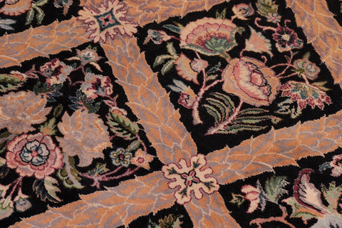 handmade Transitional Bakhtair Black Black Hand Knotted RECTANGLE 100% WOOL area rug 9x12