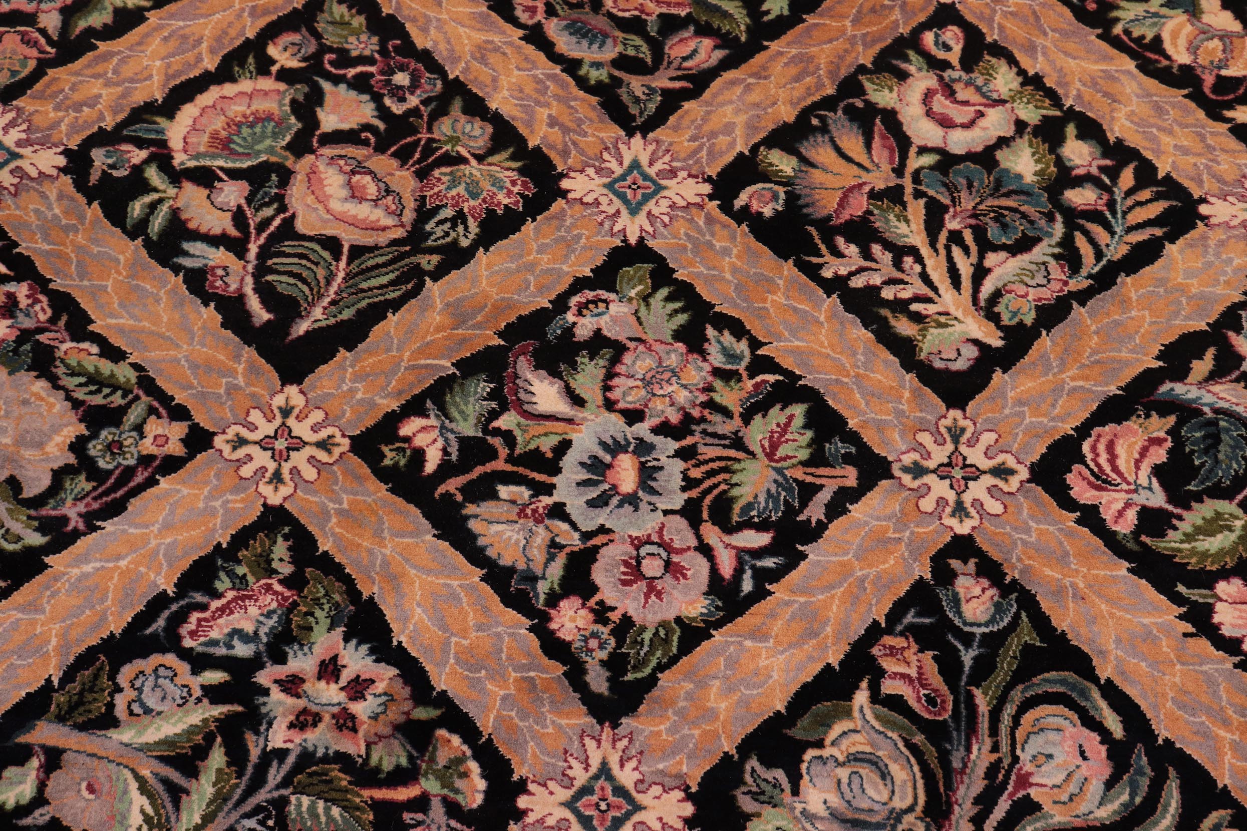 handmade Transitional Bakhtair Black Black Hand Knotted RECTANGLE 100% WOOL area rug 9x12
