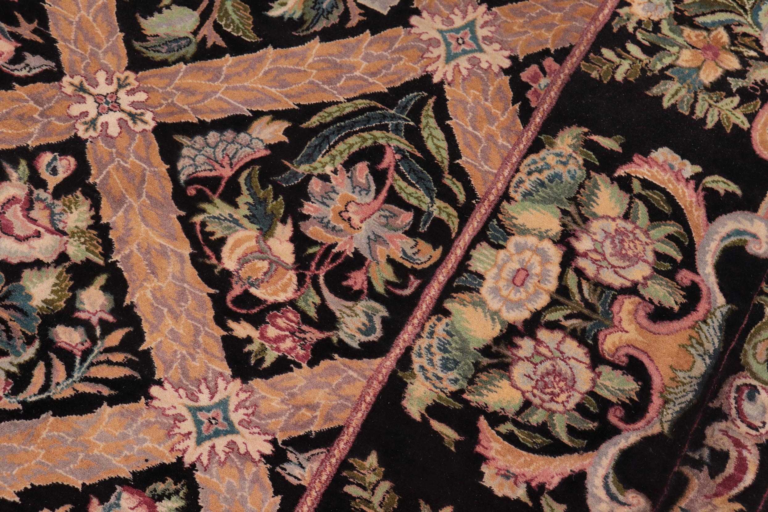 handmade Transitional Bakhtair Black Black Hand Knotted RECTANGLE 100% WOOL area rug 9x12